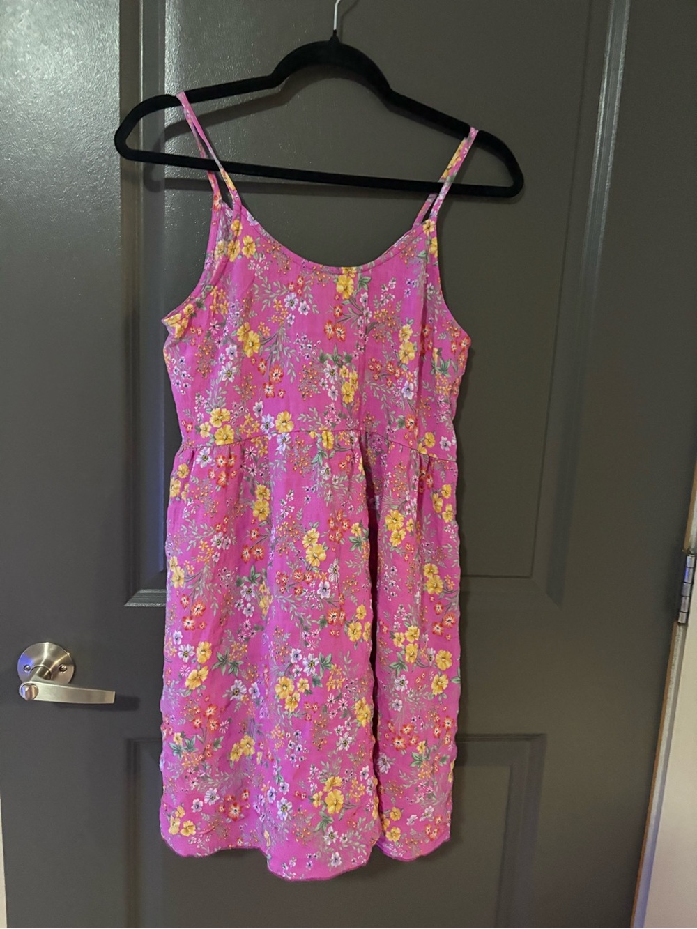 Floral Spaghetti Strap Mini Dress - Pink